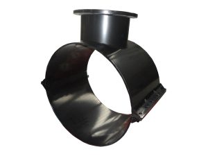Flanged Saddle Outlet Tee — carbon steel body, for Plastic (PE/PPR/UPVC/PVC-M) pipe