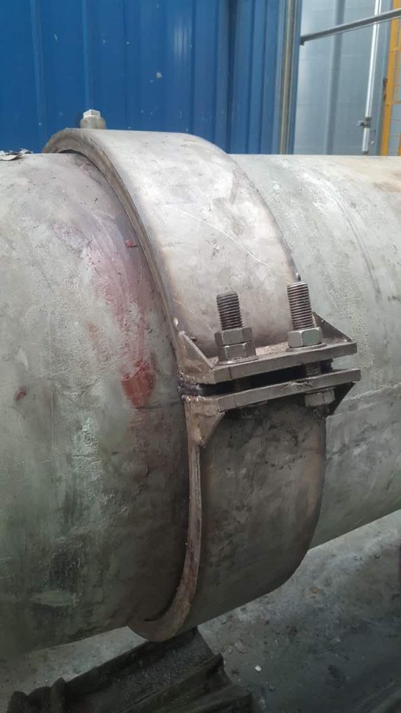 PE Butt Weld — Weld-Seam Clamp Seals a Weeping Joint